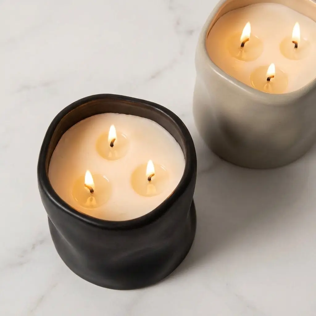 Ceramic Twin Wick Candles 1 Image