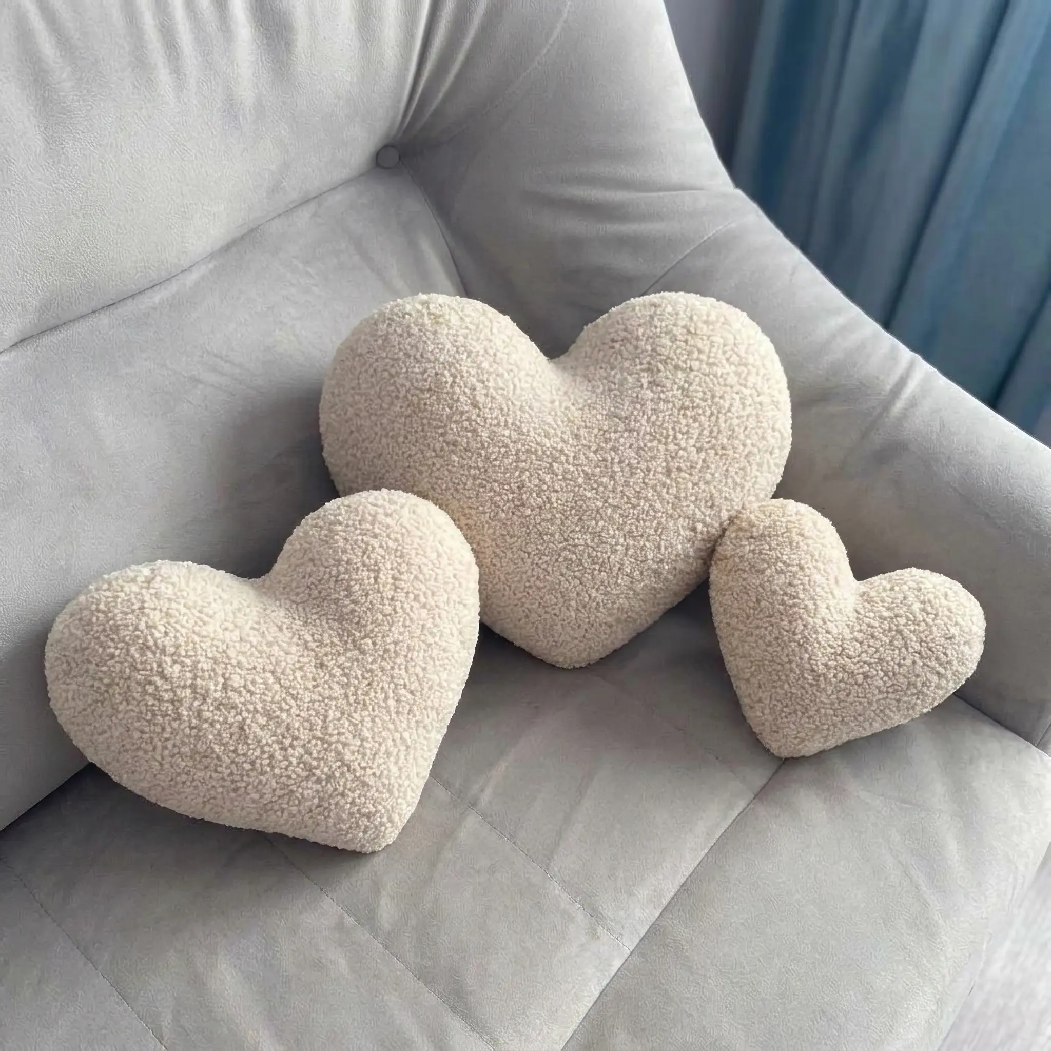 Heart-Shaped Boucle Cushions 1 Image