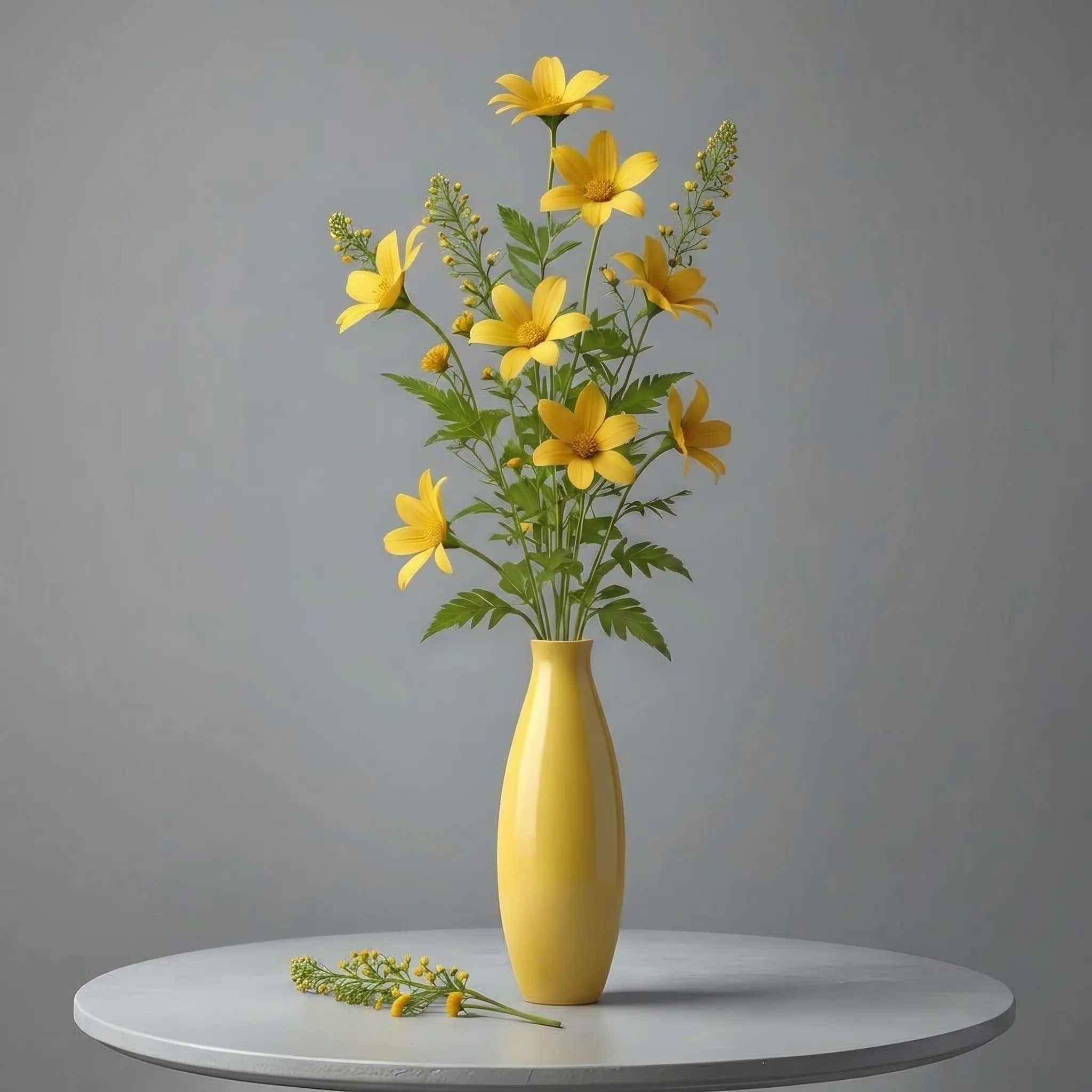 Yellow Wildflower Vase Image